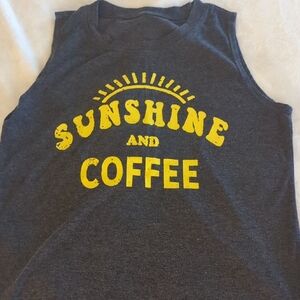 Sunshine and Coffee  Sleeveless Top - Gray